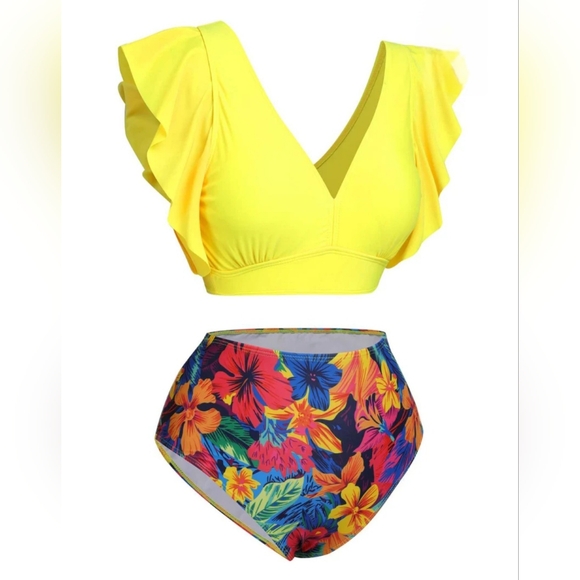 New, Tropical Hawaiian print swimsuit womens bathing suit XXL - Picture 6 of 8